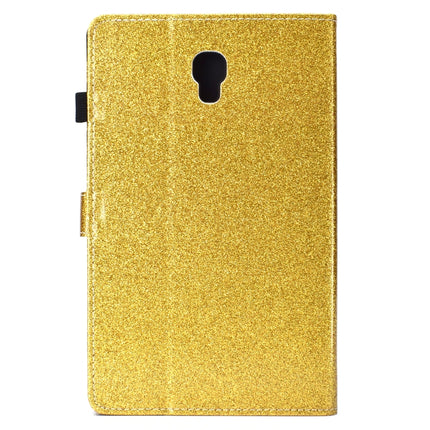 For Galaxy Tab A 10.5 T590 Varnish Glitter Powder Horizontal Flip Leather Case with Holder & Card Slot(Gold)-garmade.com