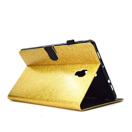 For Galaxy Tab A 10.5 T590 Varnish Glitter Powder Horizontal Flip Leather Case with Holder & Card Slot(Gold)-garmade.com