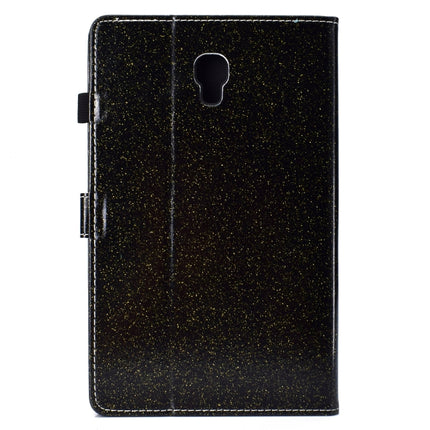 For Galaxy Tab A 10.5 T590 Varnish Glitter Powder Horizontal Flip Leather Case with Holder & Card Slot(Black)-garmade.com