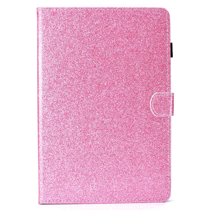 For Galaxy Tab S4 10.5 T830 Varnish Glitter Powder Horizontal Flip Leather Case with Holder & Card Slot(Pink)-garmade.com