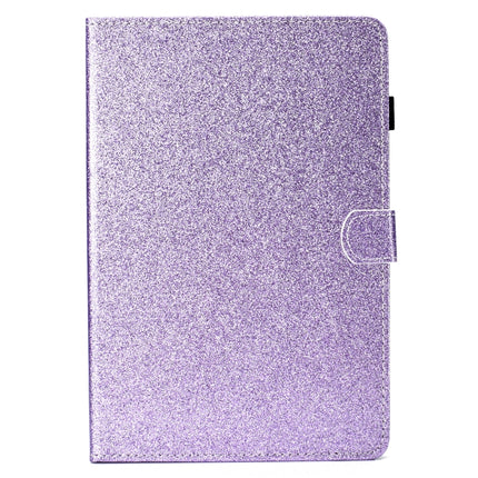 For Galaxy Tab S4 10.5 T830 Varnish Glitter Powder Horizontal Flip Leather Case with Holder & Card Slot(Purple)-garmade.com