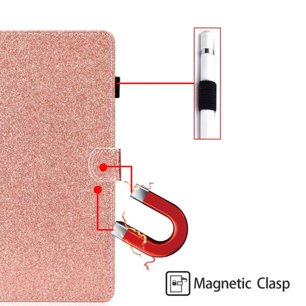 For Galaxy Tab S4 10.5 T830 Varnish Glitter Powder Horizontal Flip Leather Case with Holder & Card Slot(Rose Gold)-garmade.com