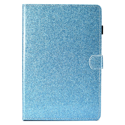 For Galaxy Tab S4 10.5 T830 Varnish Glitter Powder Horizontal Flip Leather Case with Holder & Card Slot(Blue)-garmade.com