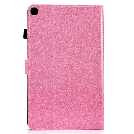 For Galaxy Tab S5e T720 Varnish Glitter Powder Horizontal Flip Leather Case with Holder & Card Slot(Pink)-garmade.com