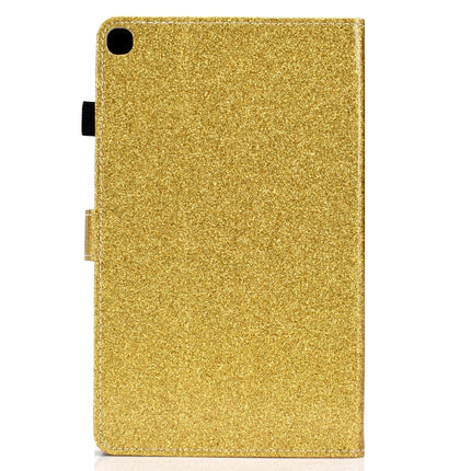 For Galaxy Tab S5e T720 Varnish Glitter Powder Horizontal Flip Leather Case with Holder & Card Slot(Gold)-garmade.com