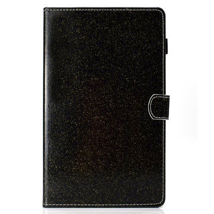 For Galaxy Tab S5e T720 Varnish Glitter Powder Horizontal Flip Leather Case with Holder & Card Slot(Black)-garmade.com