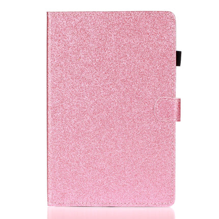 For Galaxy Tab S6 T860 Varnish Glitter Powder Horizontal Flip Leather Case with Holder & Card Slot(Pink)-garmade.com