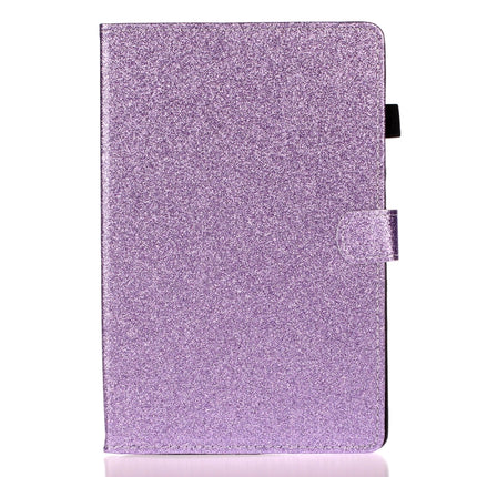 For Galaxy Tab S6 T860 Varnish Glitter Powder Horizontal Flip Leather Case with Holder & Card Slot(Purple)-garmade.com