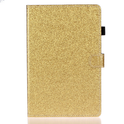 For Galaxy Tab S6 T860 Varnish Glitter Powder Horizontal Flip Leather Case with Holder & Card Slot(Gold)-garmade.com