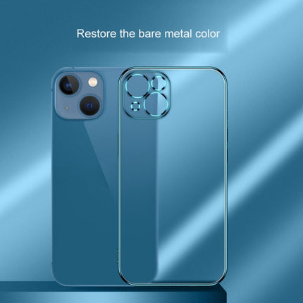 Electroplated Edge Frosted TPU Shockproof Case For iPhone 13 mini(Sierra Blue)-garmade.com