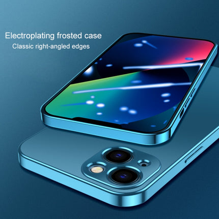 Electroplated Edge Frosted TPU Shockproof Case For iPhone 13 mini(Sierra Blue)-garmade.com