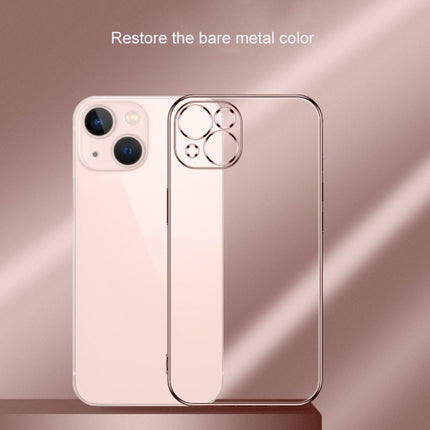 Electroplated Edge Frosted TPU Shockproof Case For iPhone 13 mini(Pink Gold)-garmade.com