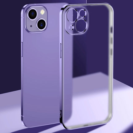Electroplated Edge Frosted TPU Shockproof Case For iPhone 13 mini(Purple)-garmade.com