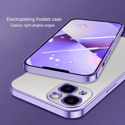 Electroplated Edge Frosted TPU Shockproof Case For iPhone 13 mini(Purple)-garmade.com
