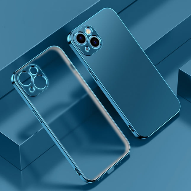 Electroplated Edge Frosted TPU Shockproof Case For iPhone 13 Pro(Sierra Blue)-garmade.com