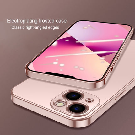 Electroplated Edge Frosted TPU Shockproof Case For iPhone 13 Pro(Pink Gold)-garmade.com