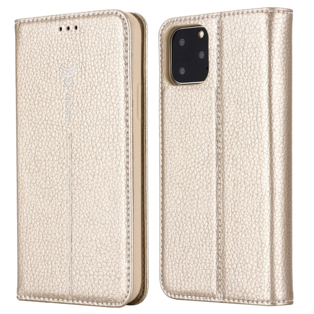 For iPhone 11 Pro GEBEI PU+TPU Horizontal Flip Protective Case with Holder & Card Slots(Gold)-garmade.com