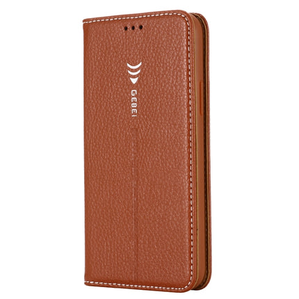 For iPhone 11 Pro GEBEI PU+TPU Horizontal Flip Protective Case with Holder & Card Slots(Brown)-garmade.com