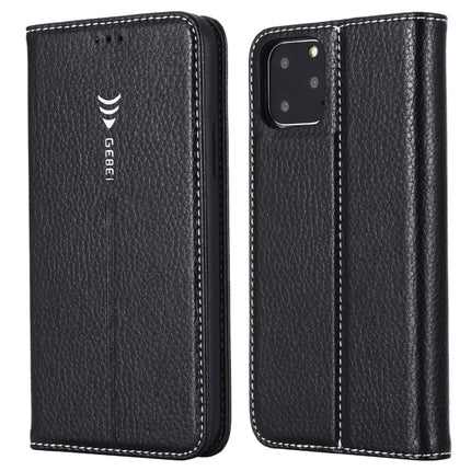 For iPhone 11 Pro Max GEBEI PU+TPU Horizontal Flip Protective Case with Holder & Card Slots(Black)-garmade.com