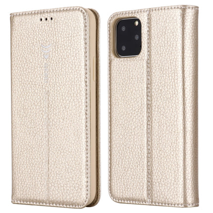 For iPhone 11 Pro Max GEBEI PU+TPU Horizontal Flip Protective Case with Holder & Card Slots(Gold)-garmade.com