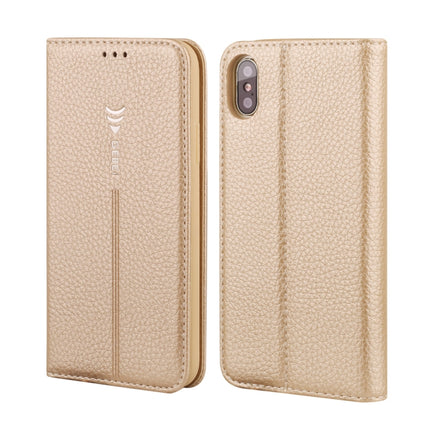 For iPhone XS / X GEBEI PU+TPU Horizontal Flip Protective Case with Holder & Card Slots(Gold)-garmade.com