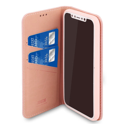For iPhone XS / X GEBEI PU+TPU Horizontal Flip Protective Case with Holder & Card Slots(Rose Gold)-garmade.com