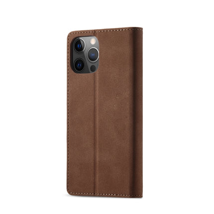 Frosted Anti-theft Brush Horizontal Flip Leather Case with Holder & Card Slots & Wallet For iPhone 13 Pro(Coffee)-garmade.com