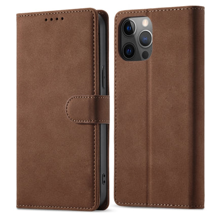Frosted Anti-theft Brush Horizontal Flip Leather Case with Holder & Card Slots & Wallet For iPhone 13 mini(Coffee)-garmade.com
