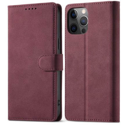 Frosted Anti-theft Brush Horizontal Flip Leather Case with Holder & Card Slots & Wallet For iPhone 13 mini(Wine Red)-garmade.com