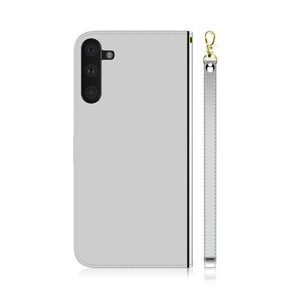 For Galaxy Note 10 Imitated Mirror Surface Horizontal Flip Leather Case with Holder & Card Slots & Wallet & Lanyard(Silver)-garmade.com