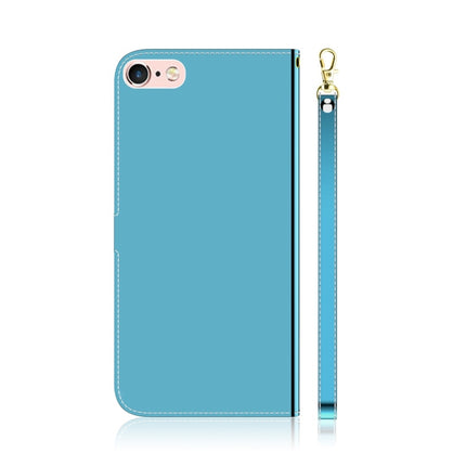For iPhone 6 / 6s Imitated Mirror Surface Horizontal Flip Leather Case with Holder & Card Slots & Wallet & Lanyard(Blue)-garmade.com