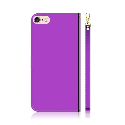 For iPhone 6 / 6s Imitated Mirror Surface Horizontal Flip Leather Case with Holder & Card Slots & Wallet & Lanyard(Purple)-garmade.com