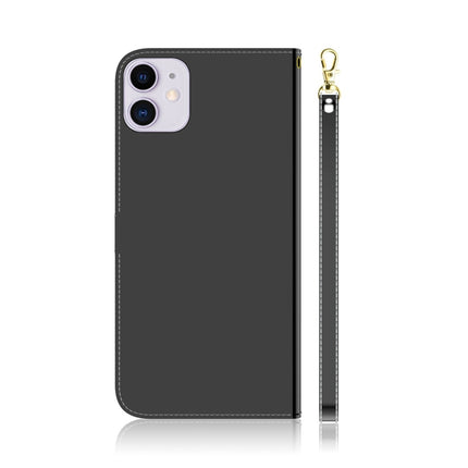 For iPhone 11 Imitated Mirror Surface Horizontal Flip Leather Case with Holder & Card Slots & Wallet & Lanyard(Black)-garmade.com