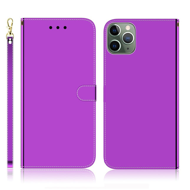 For iPhone 11 Pro Imitated Mirror Surface Horizontal Flip Leather Case with Holder & Card Slots & Wallet & Lanyard(Purple)-garmade.com