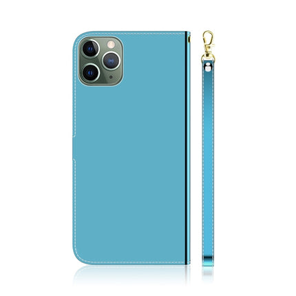 For iPhone 11 Pro Max Imitated Mirror Surface Horizontal Flip Leather Case with Holder & Card Slots & Wallet & Lanyard(Blue)-garmade.com