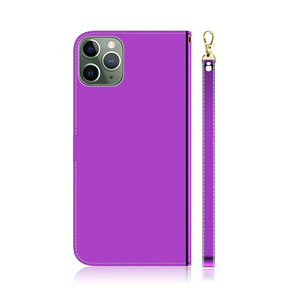 For iPhone 11 Pro Max Imitated Mirror Surface Horizontal Flip Leather Case with Holder & Card Slots & Wallet & Lanyard(Purple)-garmade.com