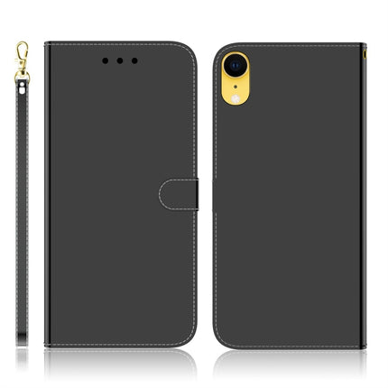 For iPhone XR Imitated Mirror Surface Horizontal Flip Leather Case with Holder & Card Slots & Wallet & Lanyard(Black)-garmade.com