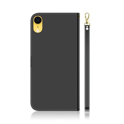 For iPhone XR Imitated Mirror Surface Horizontal Flip Leather Case with Holder & Card Slots & Wallet & Lanyard(Black)-garmade.com