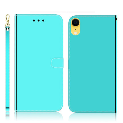 For iPhone XR Imitated Mirror Surface Horizontal Flip Leather Case with Holder & Card Slots & Wallet & Lanyard(Mint Green)-garmade.com