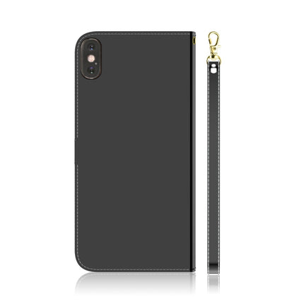 For iPhone X / XS Imitated Mirror Surface Horizontal Flip Leather Case with Holder & Card Slots & Wallet & Lanyard(Black)-garmade.com