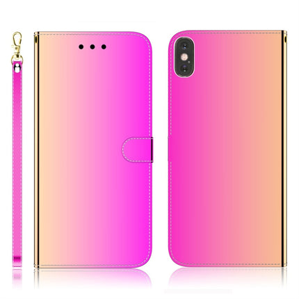 For iPhone X / XS Imitated Mirror Surface Horizontal Flip Leather Case with Holder & Card Slots & Wallet & Lanyard(Gradient Color)-garmade.com