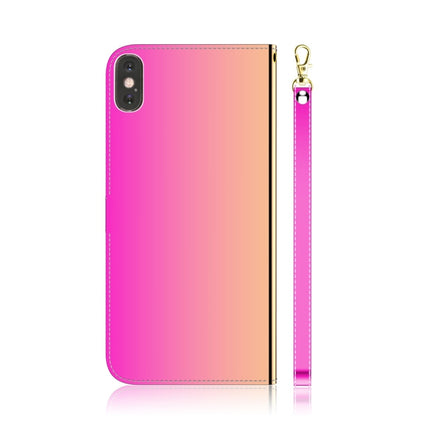 For iPhone X / XS Imitated Mirror Surface Horizontal Flip Leather Case with Holder & Card Slots & Wallet & Lanyard(Gradient Color)-garmade.com
