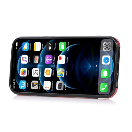Fashion Buckle Protective Case with Holder & Card Slot & Wallet & Lanyard For iPhone 13 Pro(Red)-garmade.com