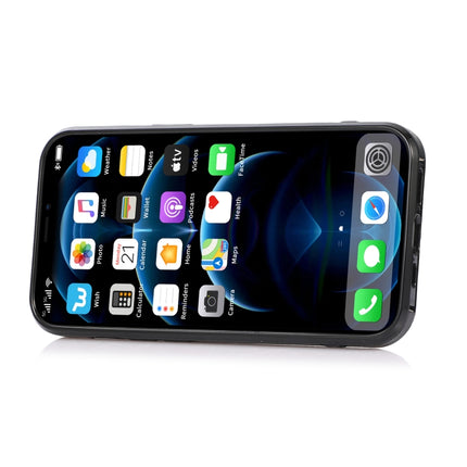 Fashion Buckle Protective Case with Holder & Card Slot & Wallet & Lanyard For iPhone 13 mini(Black)-garmade.com