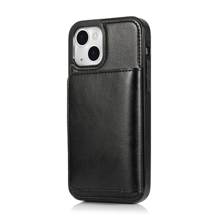 Shockproof PU + TPU Protective Case with Card Slots & Holder For iPhone 13 mini(Black)-garmade.com