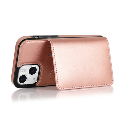 Shockproof PU + TPU Protective Case with Card Slots & Holder For iPhone 13 mini(Rose Gold)-garmade.com