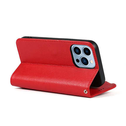 Microfiber Zipper Horizontal Flip Leather Case with Holder & Card Slots & Wallet For iPhone 13 mini(Red)-garmade.com