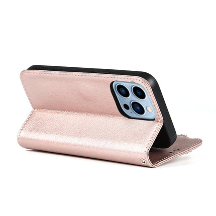Microfiber Zipper Horizontal Flip Leather Case with Holder & Card Slots & Wallet For iPhone 13 Pro(Rose Gold)-garmade.com