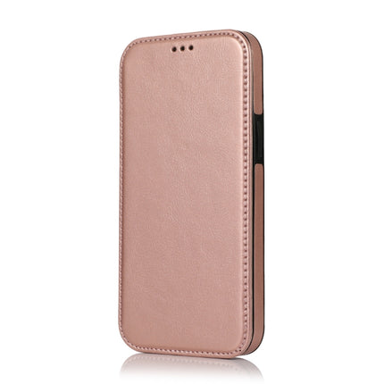 Strong Magnetic Closure PU + TPU Leather Case with Card Slots & Holder For iPhone 13 mini(Rose Gold)-garmade.com