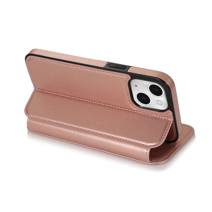 Strong Magnetic Closure PU + TPU Leather Case with Card Slots & Holder For iPhone 13 mini(Rose Gold)-garmade.com